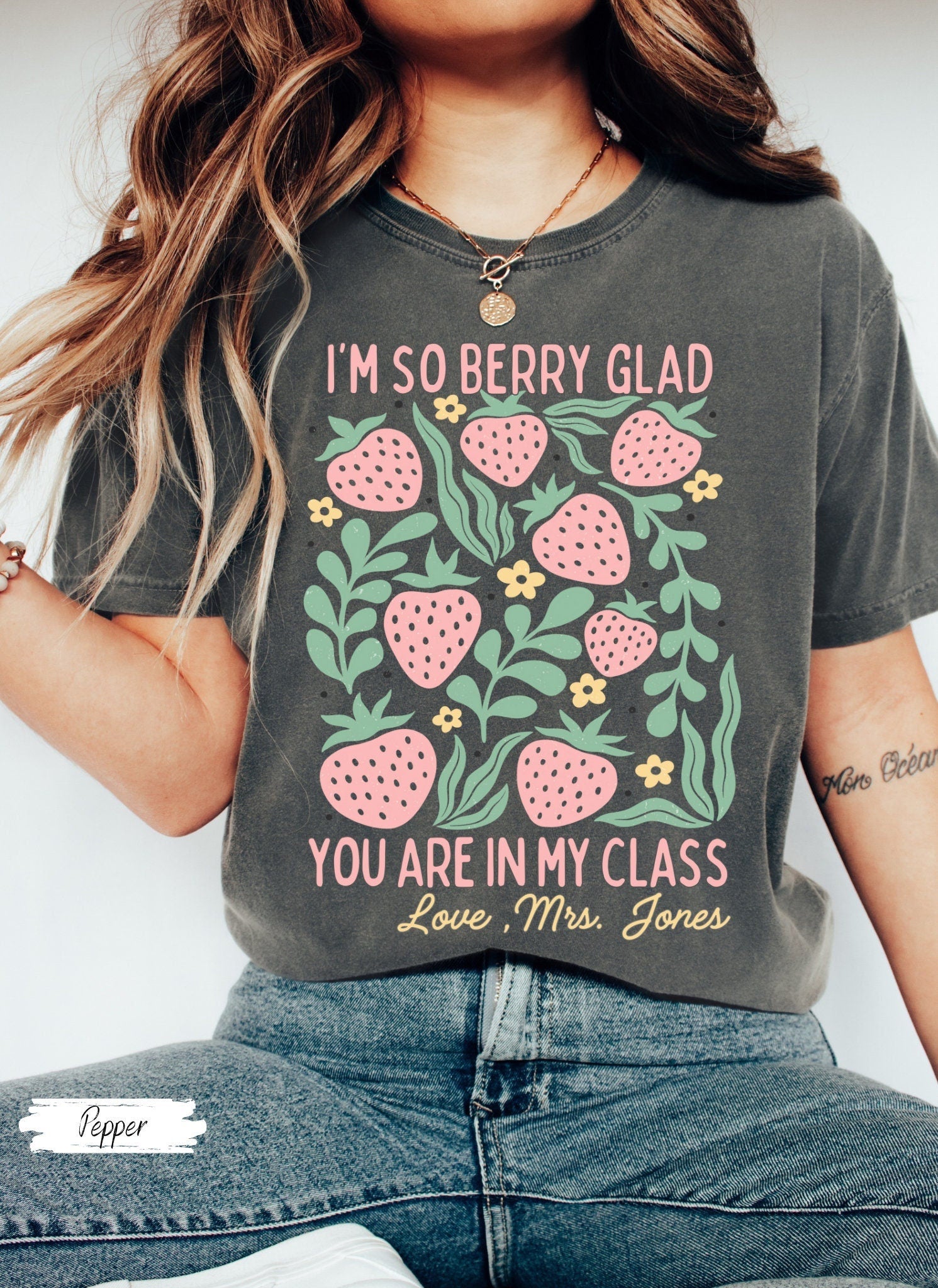 Comfort Colors Teach Teacher Teacher Appreciation Strawberry Back School Elementary School Teacher (1)