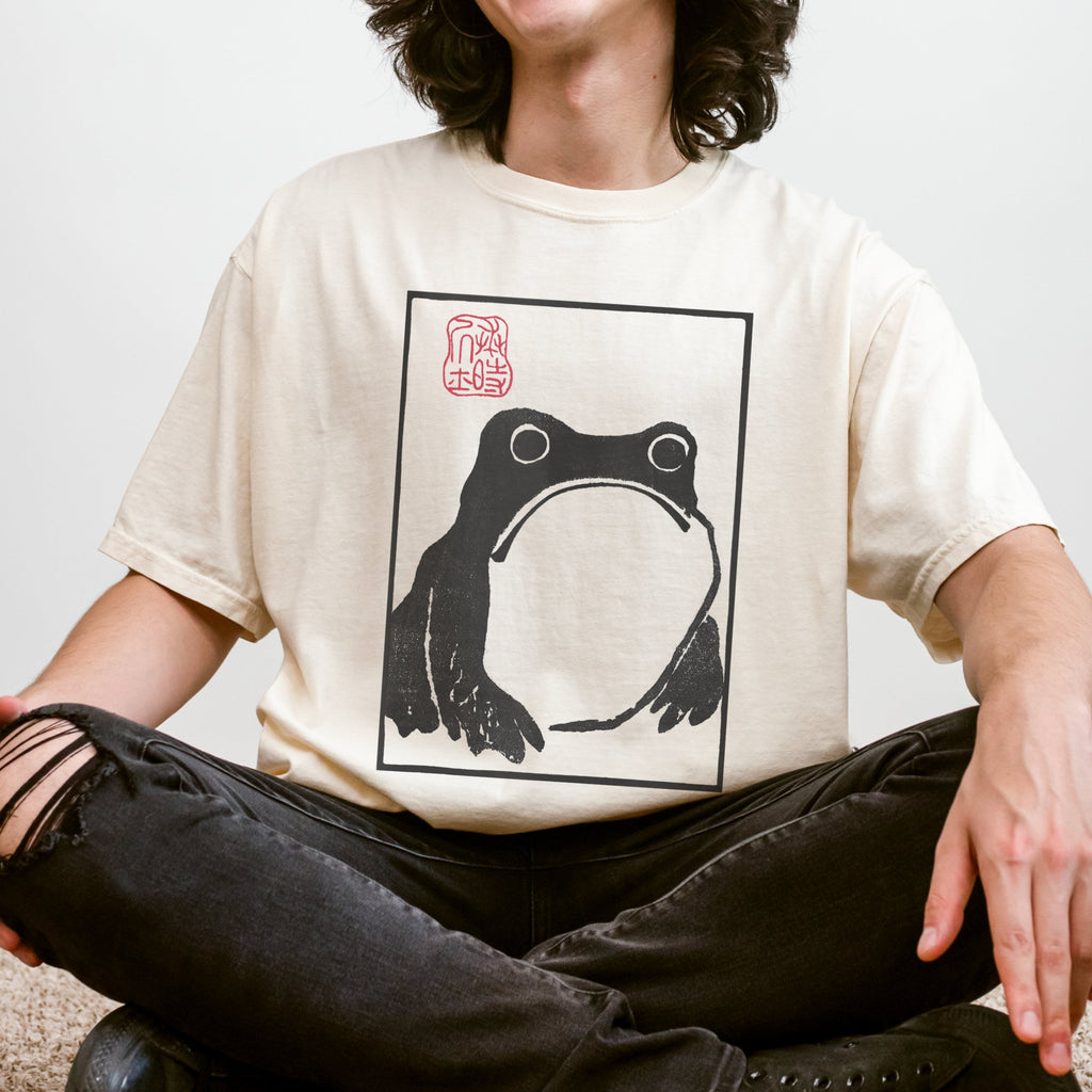 Ukiyo-E Frog Organic Japanese Art Tee Unisex T-shirt, Sweatshirt, Hoodie (1)