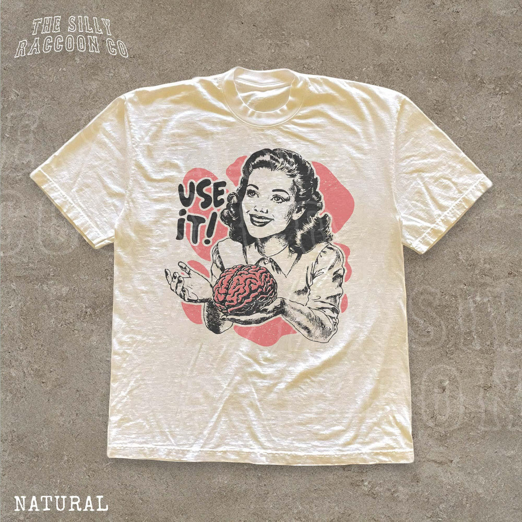 Sarcastic Vintage Use Brain Tee Retro 50s Ad Parody Sarcastic Quote Thinkers (1)