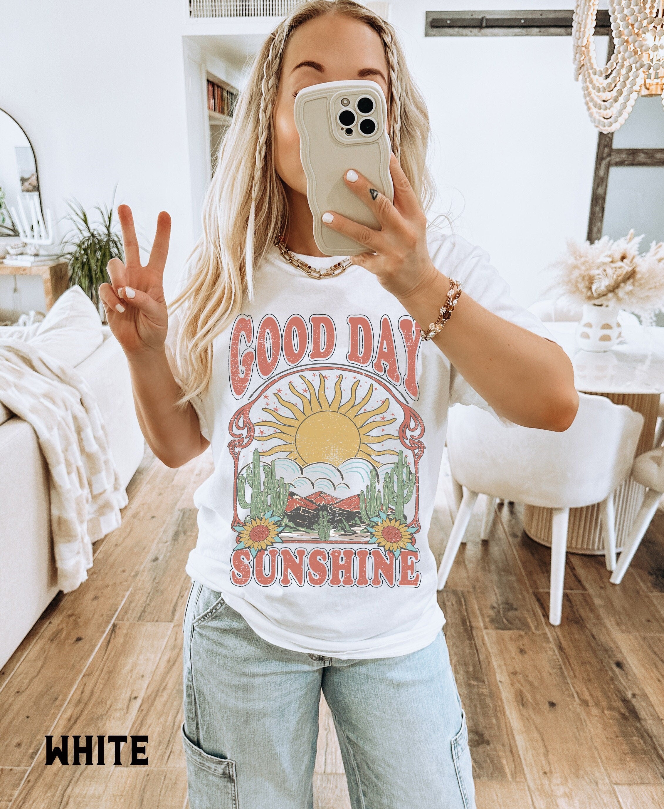 Good Day Sunshine Tee Comfort Colors Tee Sun Sun Boho Tee Retro 70s Hippie Oversized Tee (1)