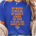 Mayor Muslim Bagels Jewish Pope Side Knicks Five Gildan Tee Knicks Nba Champions 2026 York City Parade (1)