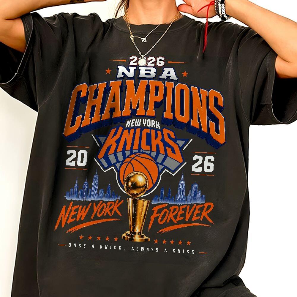 Knicks 2026 Champions Vintage Retro York Basketball Champions Tee Vintage Spor Championship Fan (1)