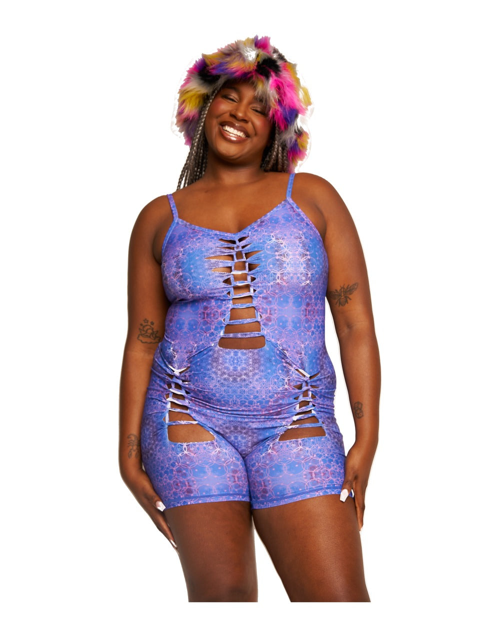 Violet Vibrations Braided Romper