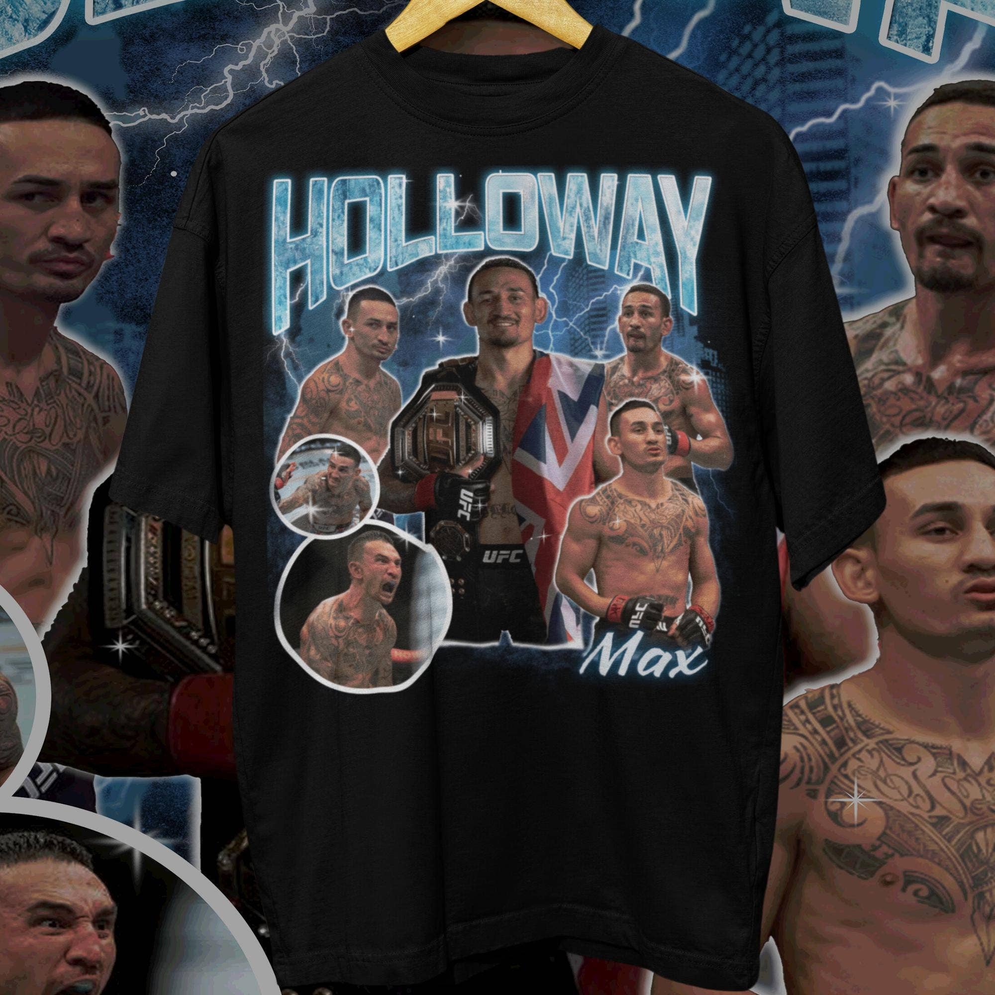 Limited Edition Max Holloway Ufc Retro Vintage Fan T-Shirt