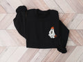 Embroidered Halloween Sweatshirt- Ghost Design For Women