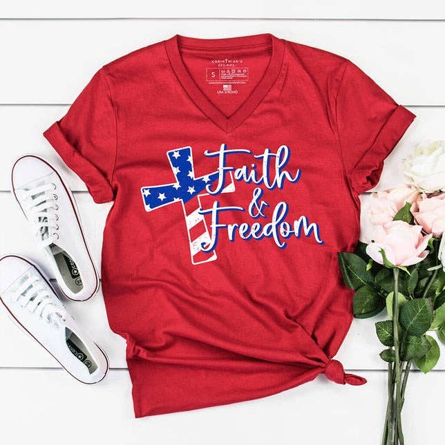 Faith and Freedom V-Neck