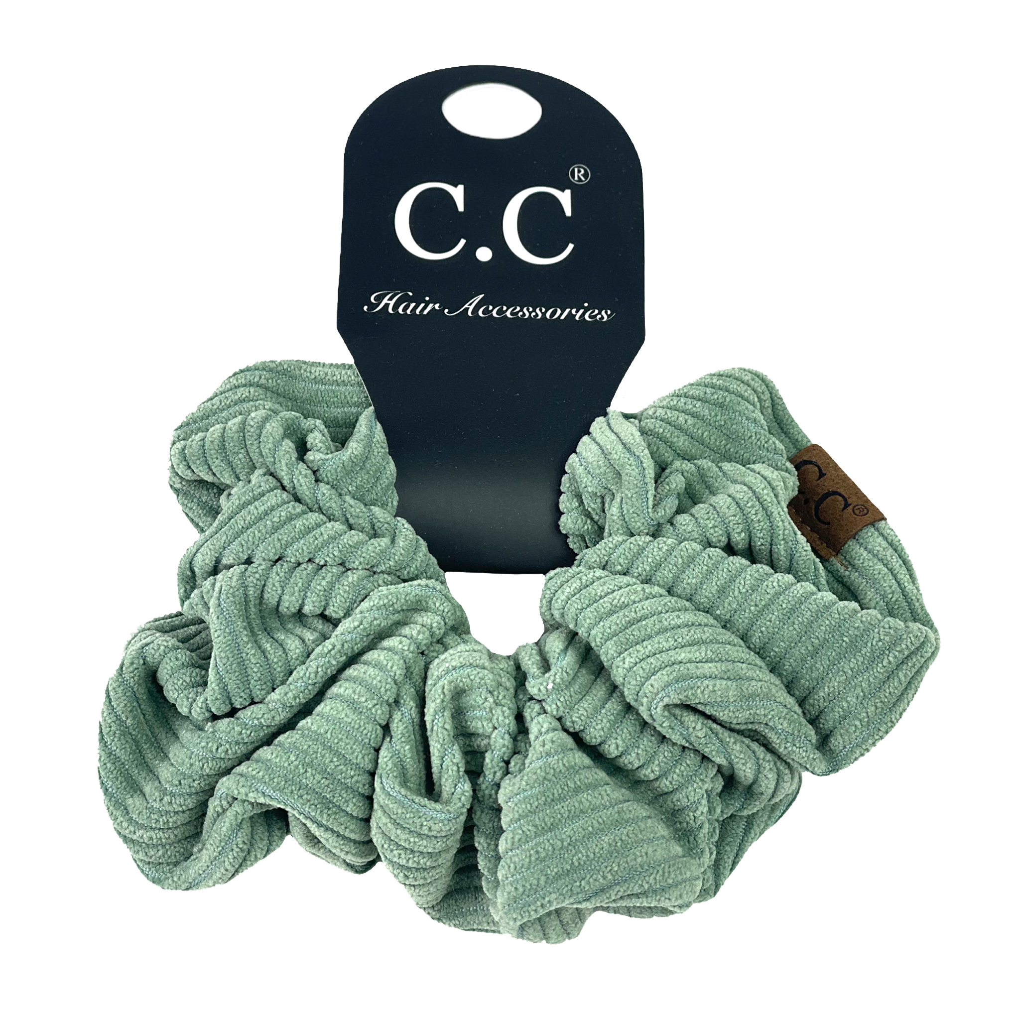SCR-03 C.C Corduroy Scrunchie Winter Green