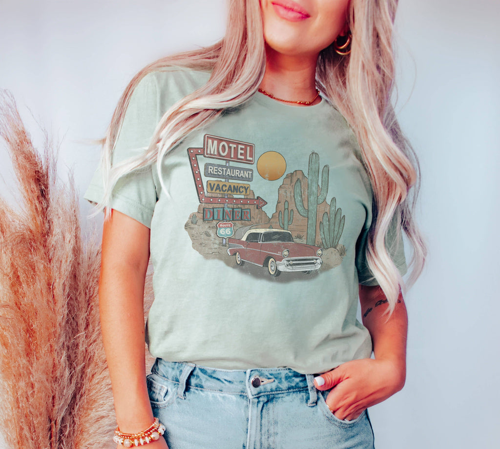 Route 66 Motel Graphic Tee | Western Shirt | Route 66 Tee