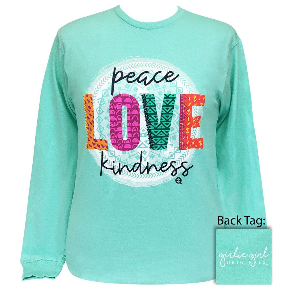Peace Love Kindness Celadon Ls