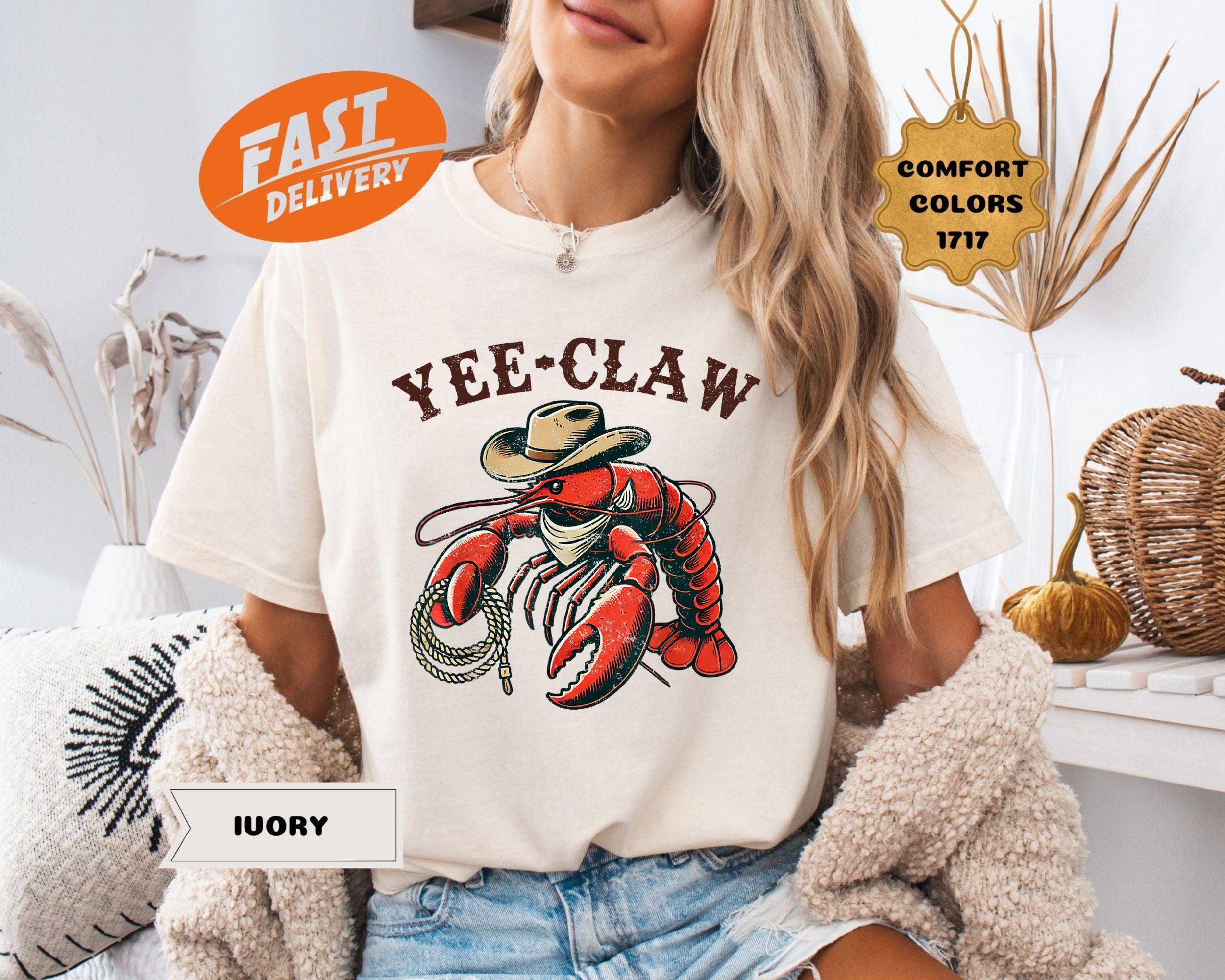 Yee Claw Crawfish Cowboy Meme Tee Shirt