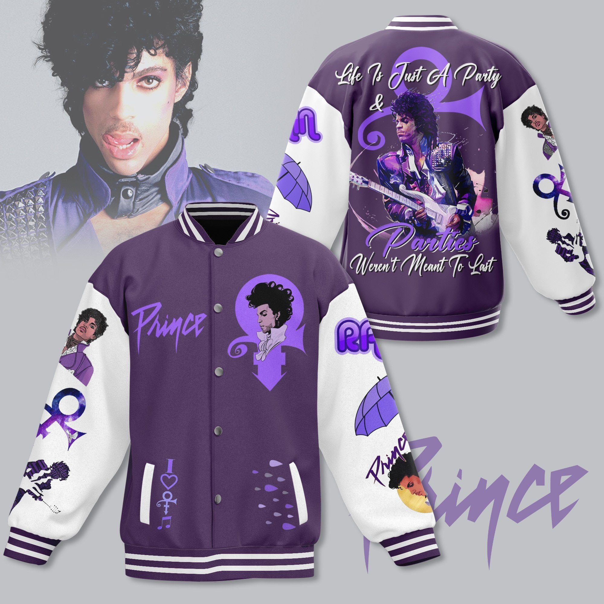 Prince Life was just a party Baseball Jacket
