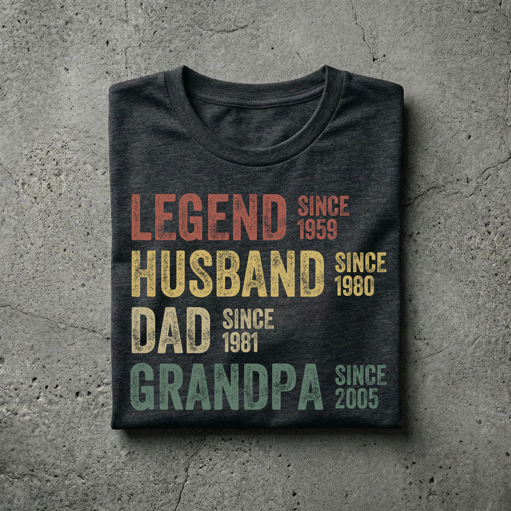 Personalized Dad Grandpa Father'S Day Husband Father Grandpa Legend Grandfather Custom Dates Dad Birthday (2)