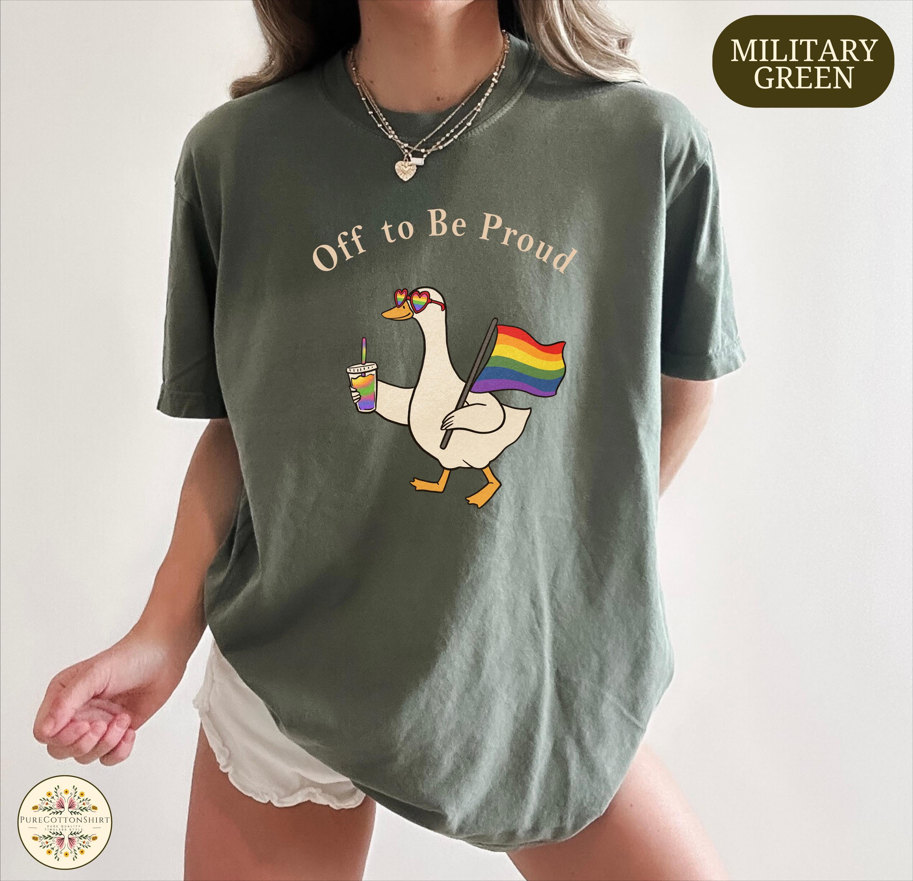 Off Proud Comfort Colors Pride Goose Lgbtq Rainbow Tee Pride Month Sweater Lesbian Gay Pride Human Rights Tee (2)