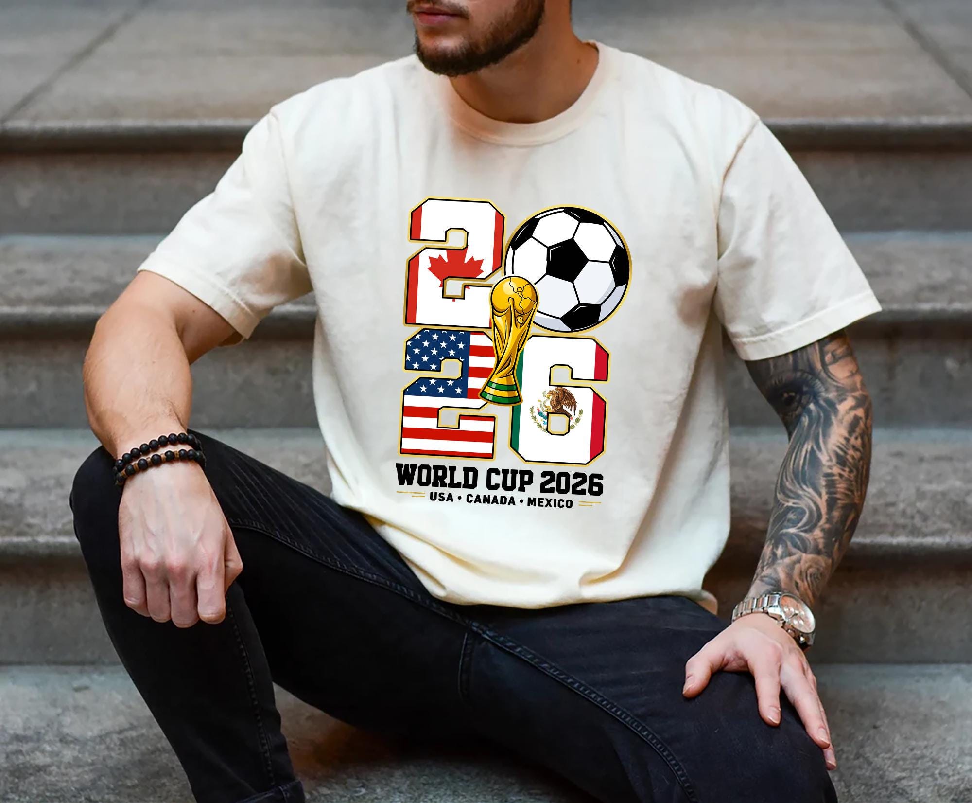 World Soccer 2026 Soccer Host Cities Usa Canada Mexico Soccer Fan Tee (2)