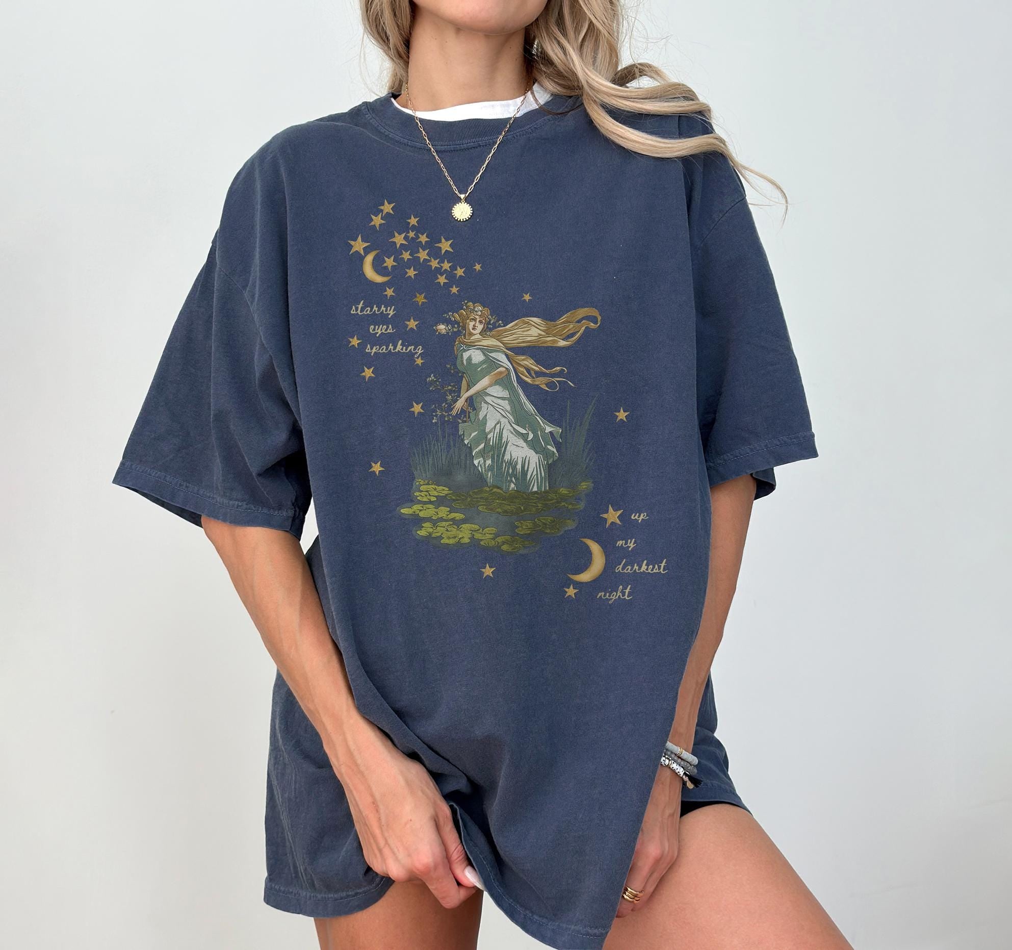 Starry Eyes Vintage Celestial Moon Stars Reputation Unisex T-shirt, Sweatshirt, Hoodie (2)