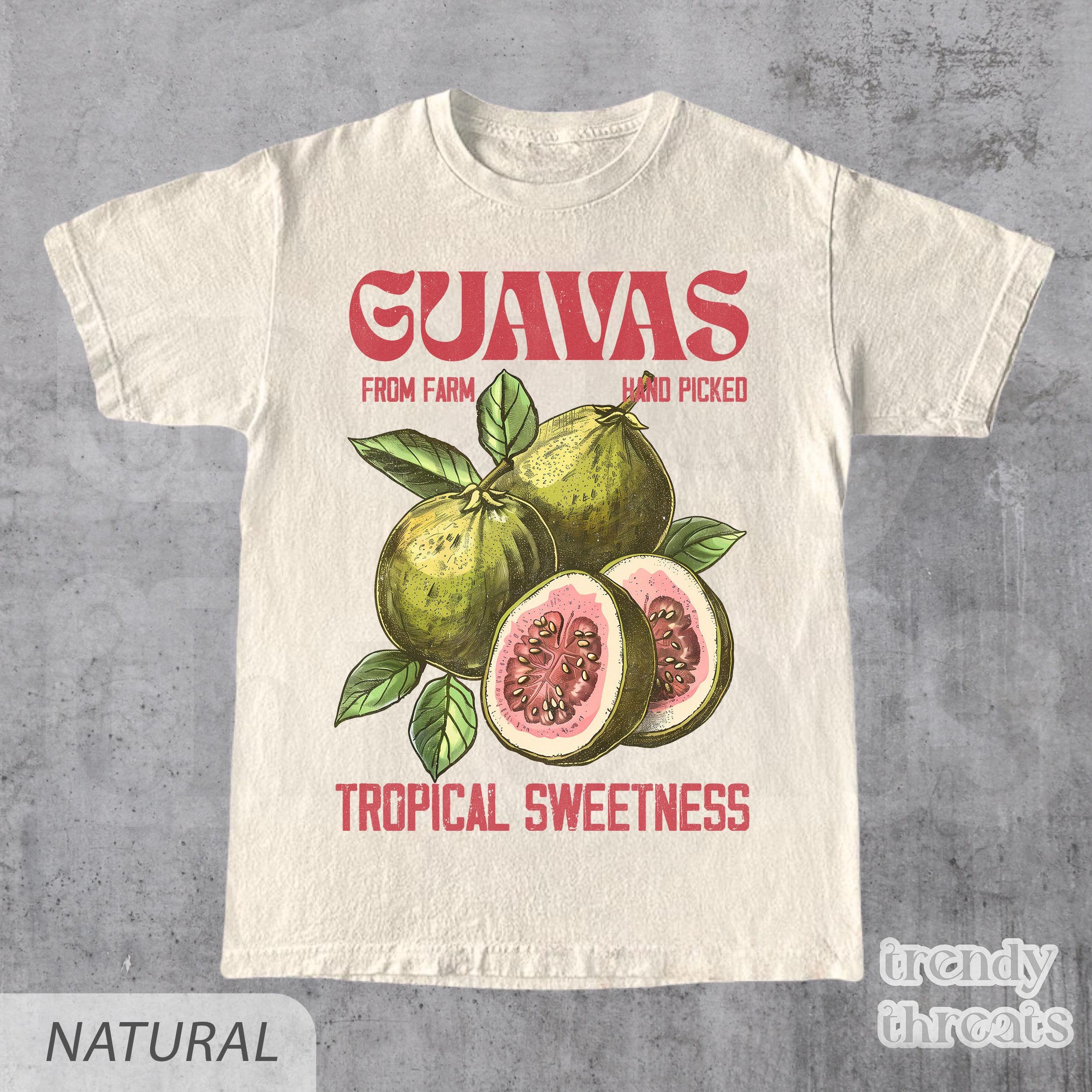 Guavas Retro Commercial Vintages Guavas Label Exotic Fruit Lover Tee (2)