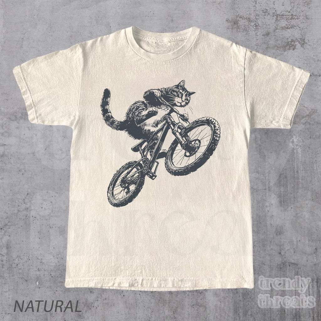 Cat Riding Bicycle Kitten Cat Lover Tee Bikers Cat Parents (2)