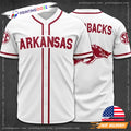Arkansas Razorbacks Team White And Red Baseball Jersey