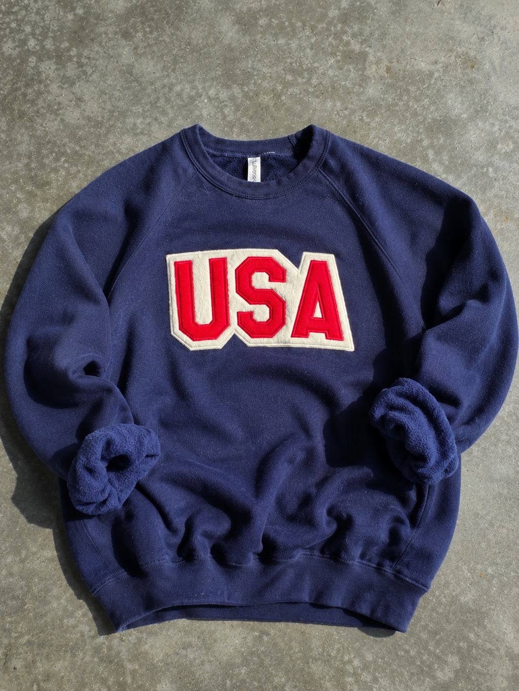 Bella Drop Shoulder USA Felt American Summer Sweatshirt