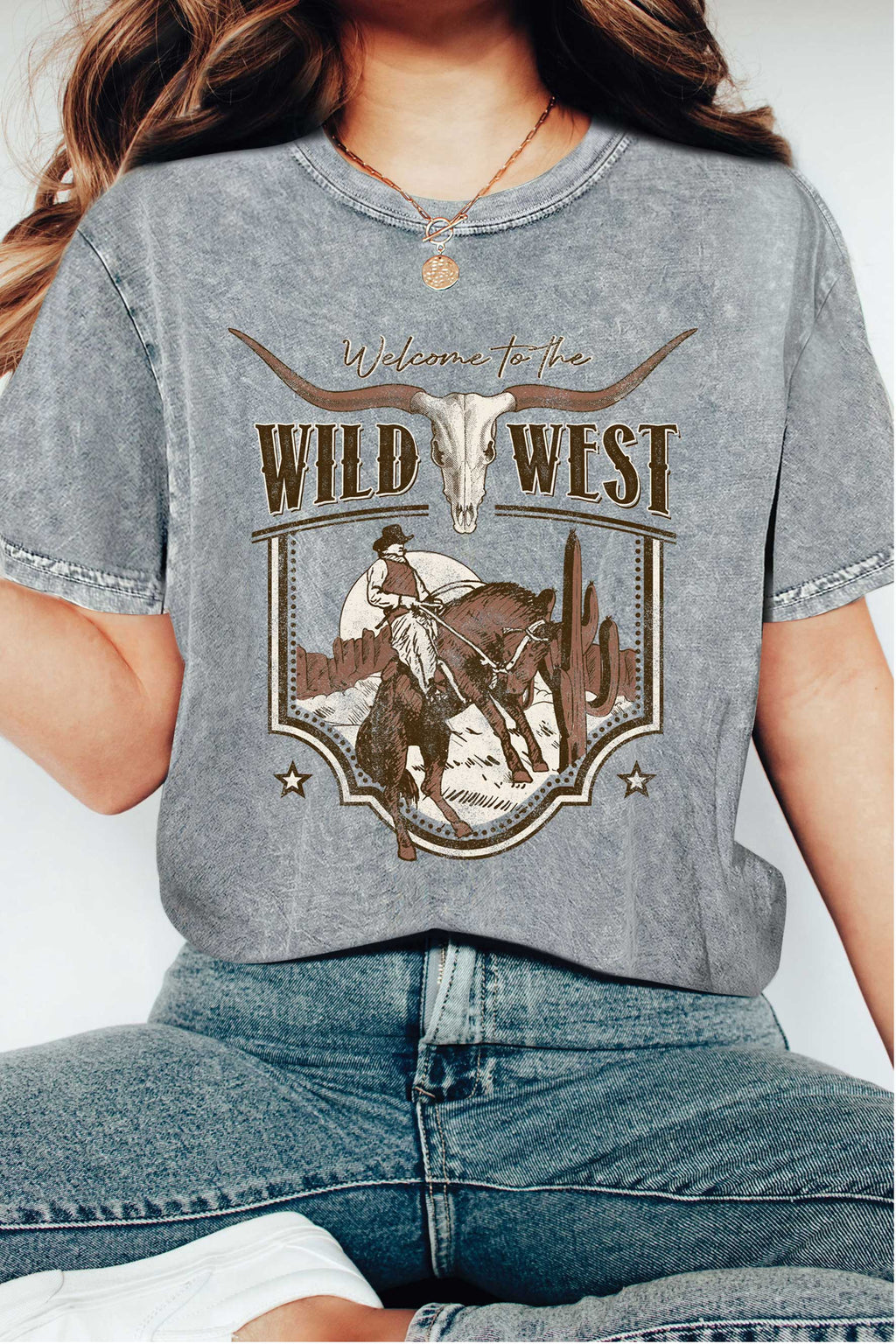 Welcome To the Wild West Cowboy Mineral Graphic Tshirts