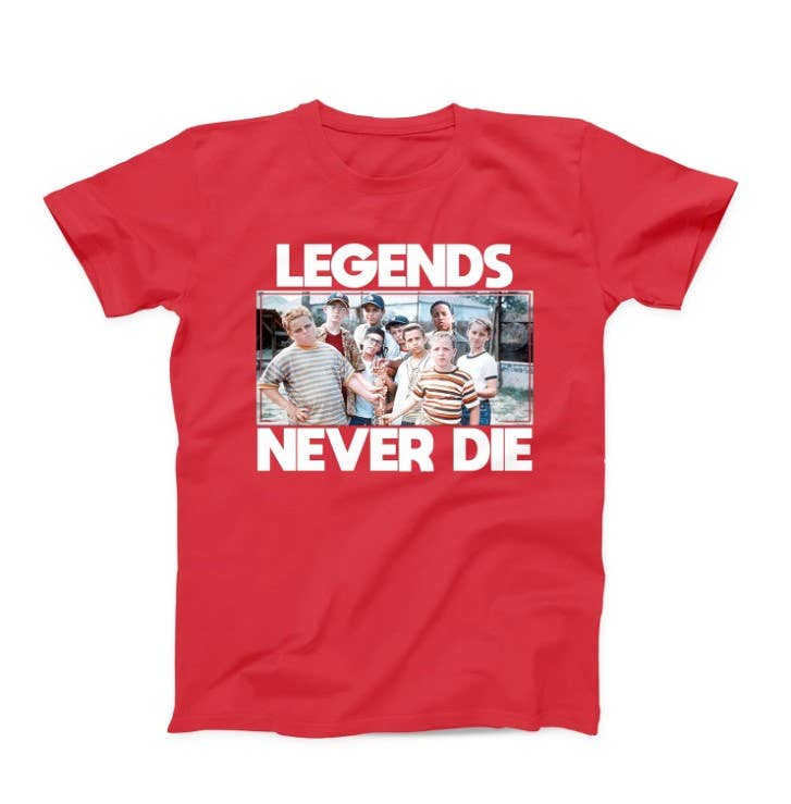 Sandlot Legends Never Die – Classic Baseball Tee