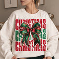 Christmas Coquette Bow Retro Shirt, Girly Holiday 2024