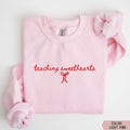 Teacher Love Valentines Day Crewneck Sweatshirt