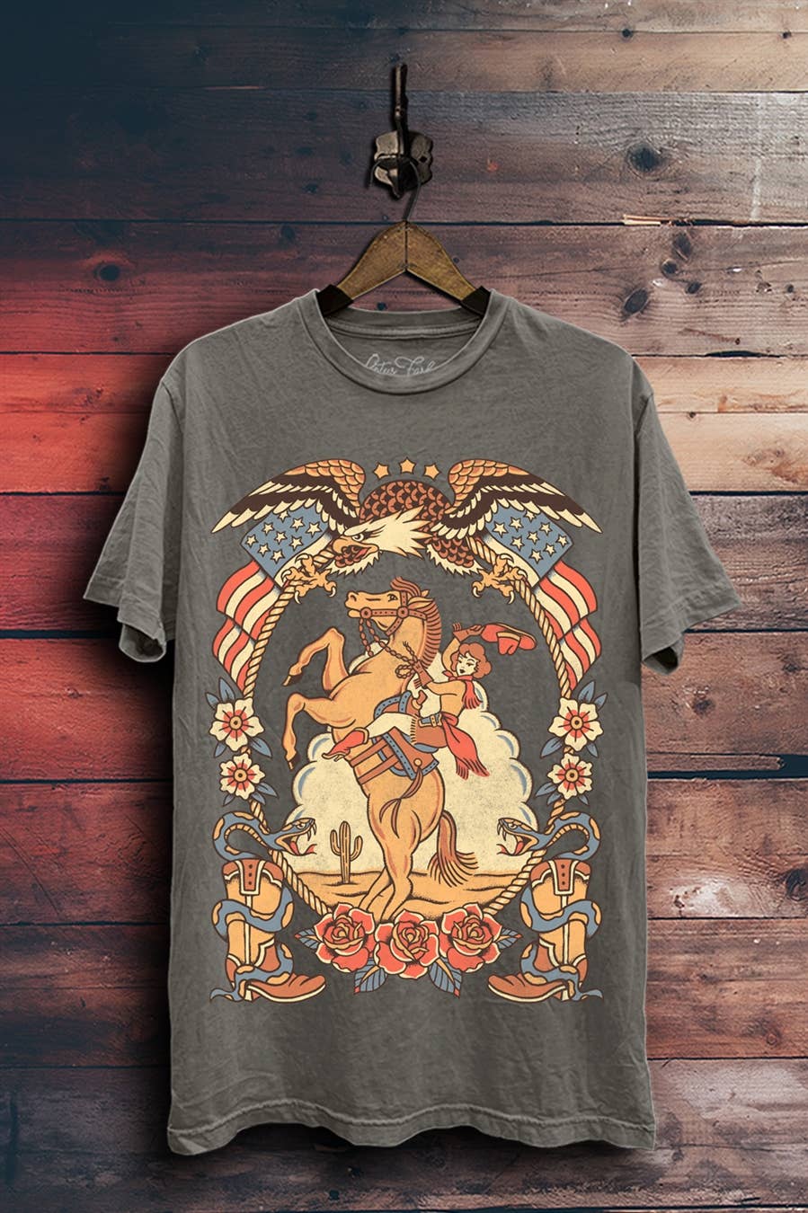 Western Cowgirl Tattoo Graphic Top