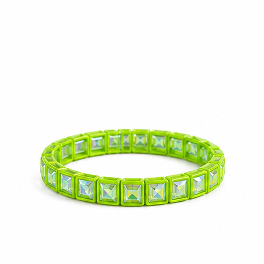 BR-RS-1002 Lime Rhinestone Bracelet