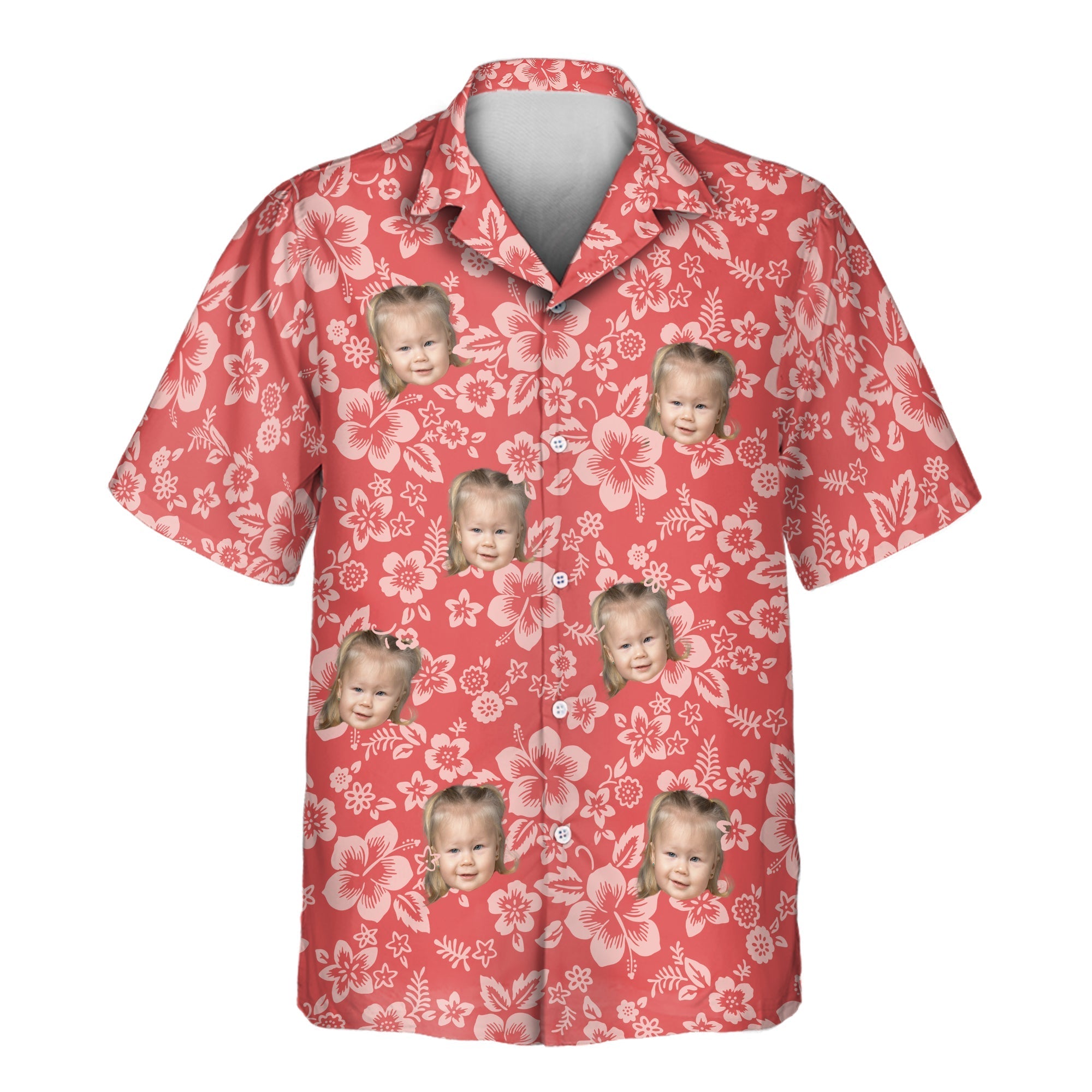 Japanese Hibiscus Blossom | Aloha Custom Hawaiian Shirts with Faces or Logos