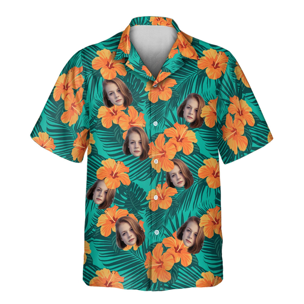 Tropical Flowers and Palm Leaves | Aloha Custom Hawaiian Shirts with Faces or Logos