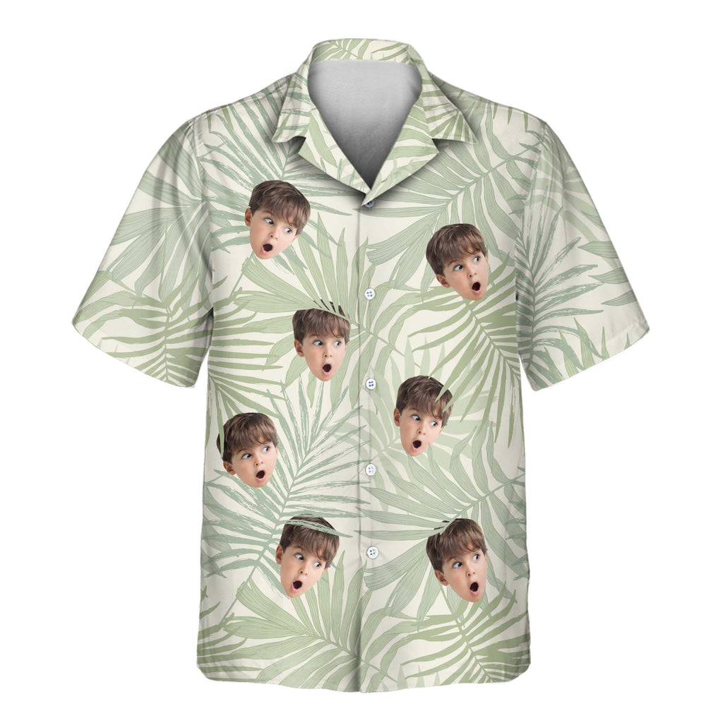 Tropical Leaf Dreams | Aloha Custom Hawaiian Shirts with Faces or Logos