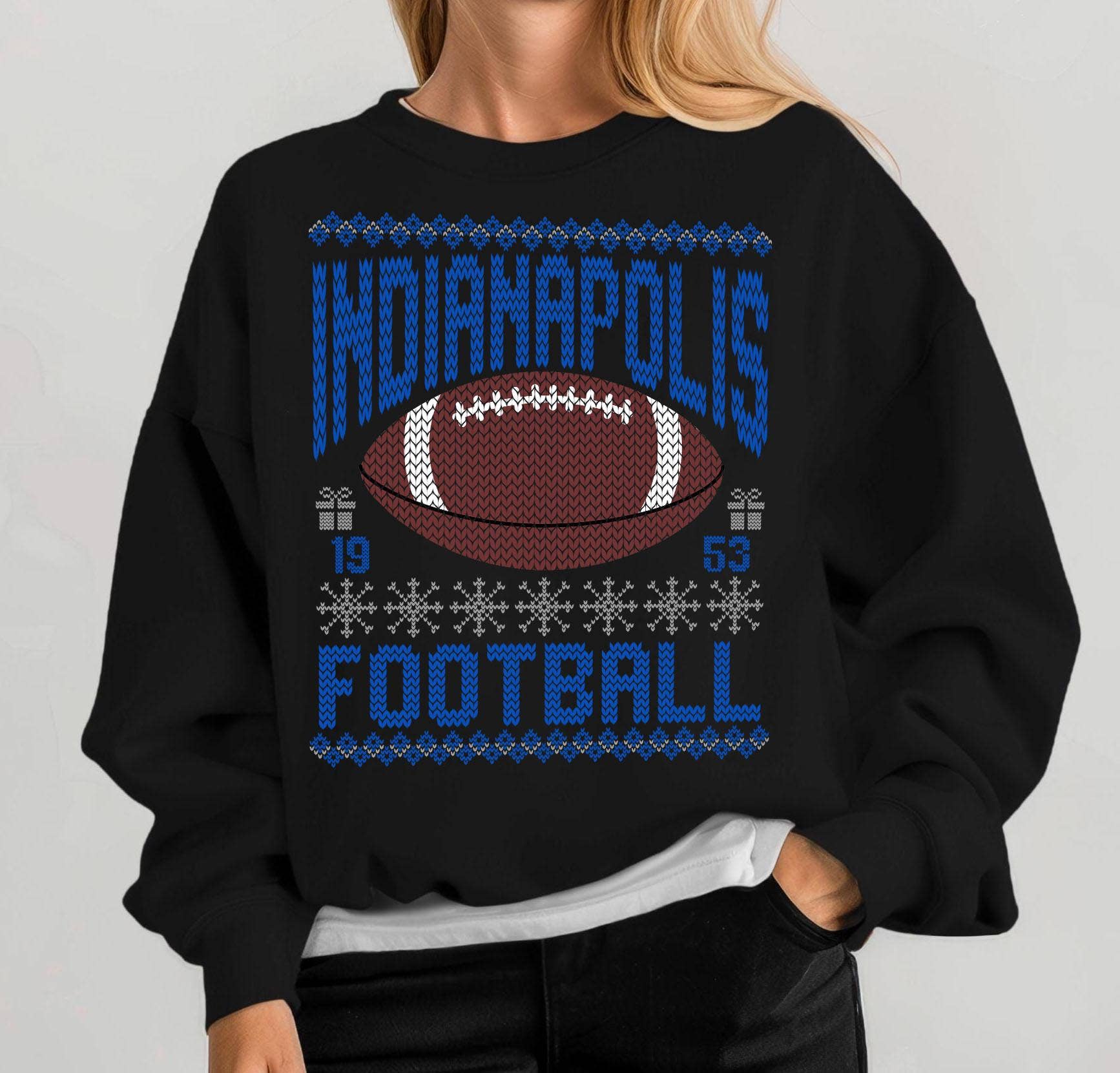 Indianapolis Football Christmas Sweatshirt - Retro Fan Gift