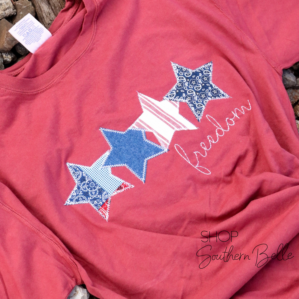 Freedom Star USA Patriotic 4th of July Short Sleeve