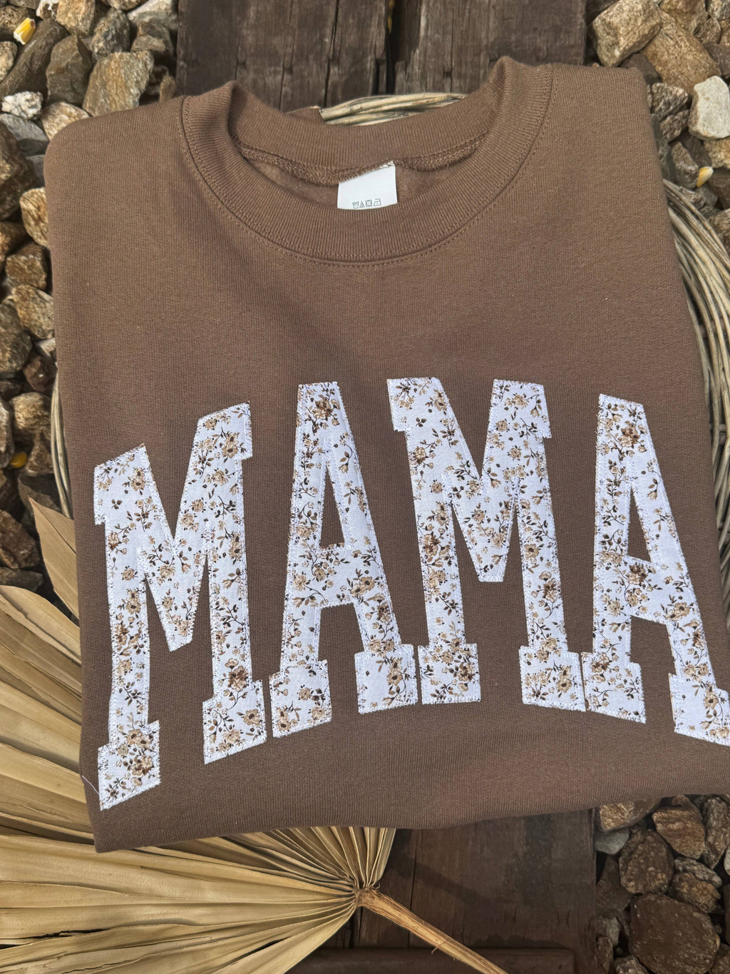 Brown Floral Mama Mother's Day Short Sleeve
