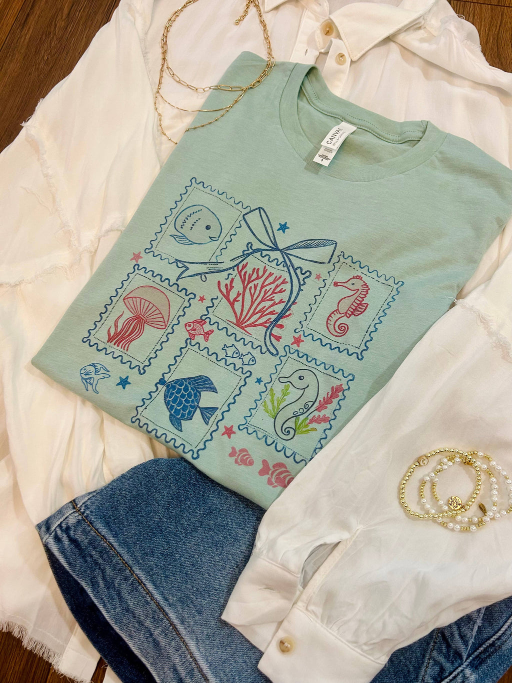 Coastal Stamps Graphic Tee