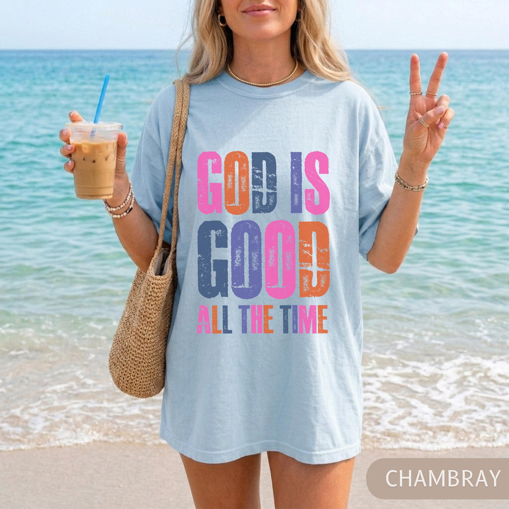Comfort Color God Good Time Summer Christian Bible Verse Quote Religious Tees (3)