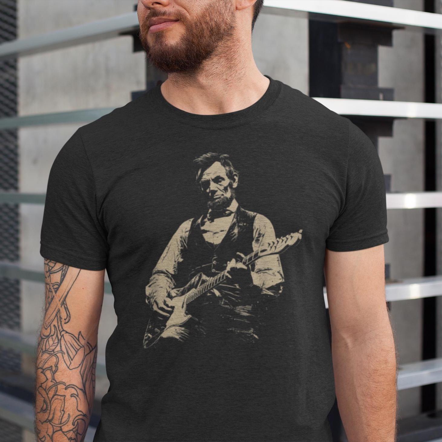 Abraham Lincoln Guitar Retro Political Humor Tee Unisex T-shirt, Sweatshirt, Hoodie (3)