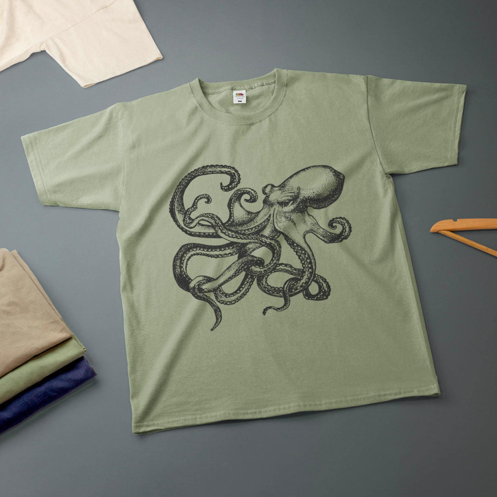 Octopus Ink Drawing Kraken Various Sizes Colours Tee Unisex T-shirt, Sweatshirt, Hoodie (3)