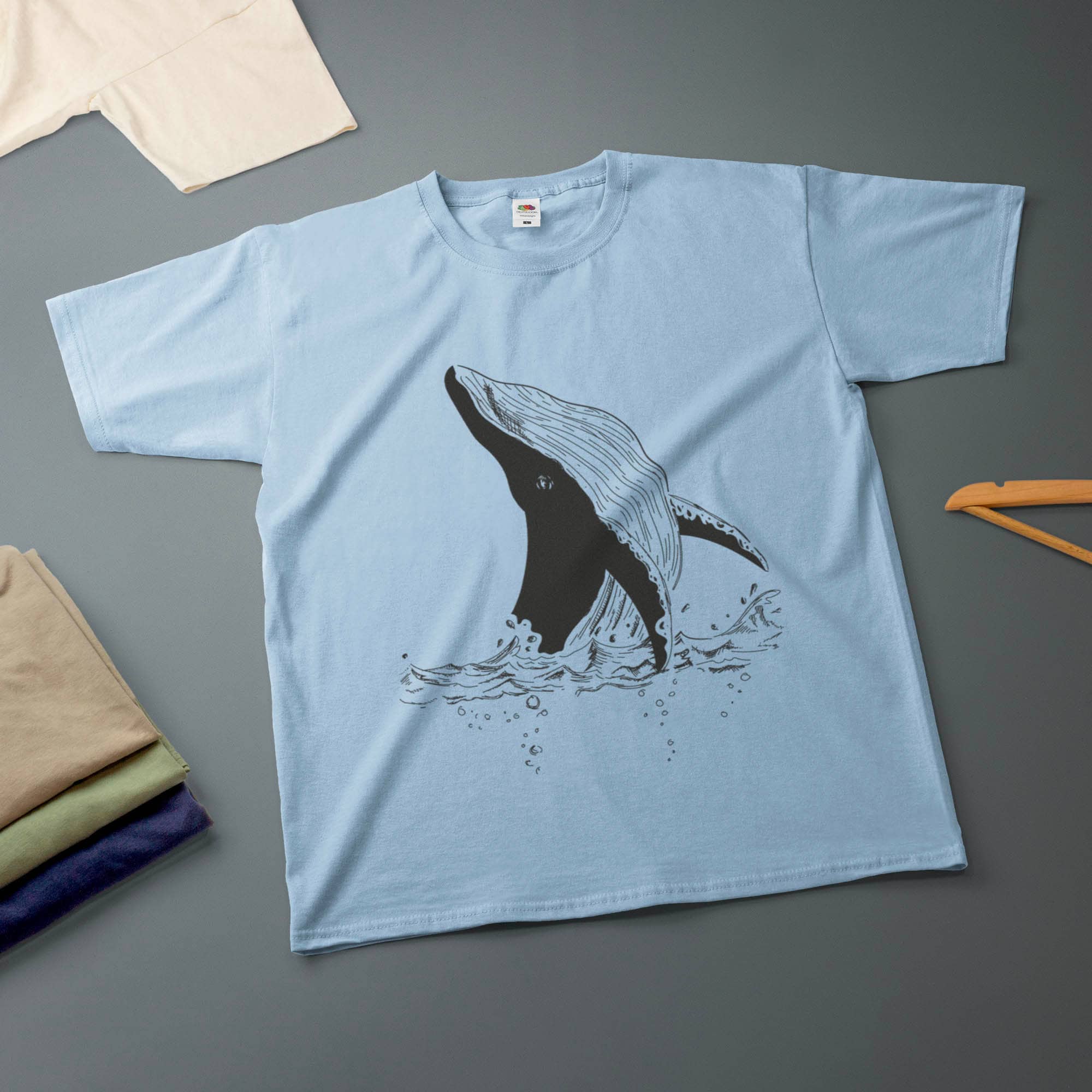 Whale Ink Drawing Various Sizes Colours Tee Unisex T-shirt, Sweatshirt, Hoodie (3)