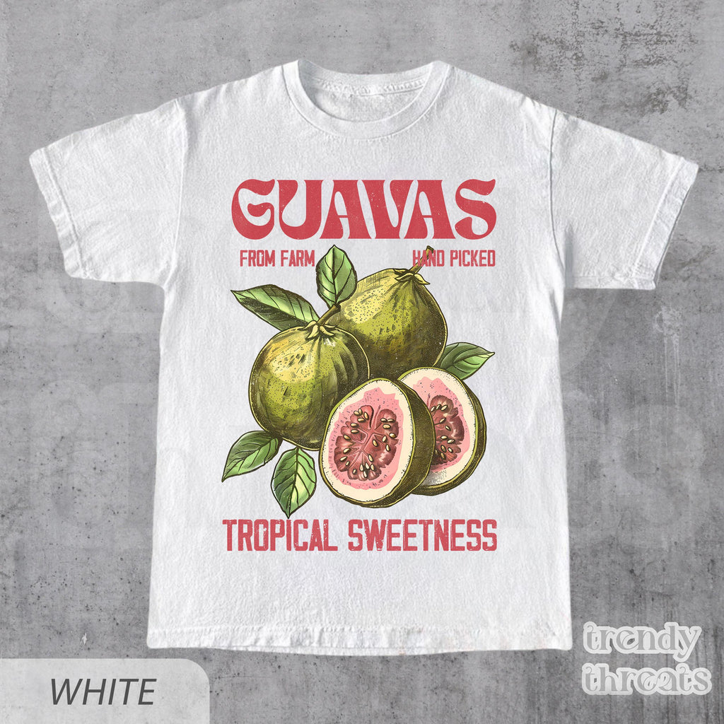 Guavas Retro Commercial Vintages Guavas Label Exotic Fruit Lover Tee (3)