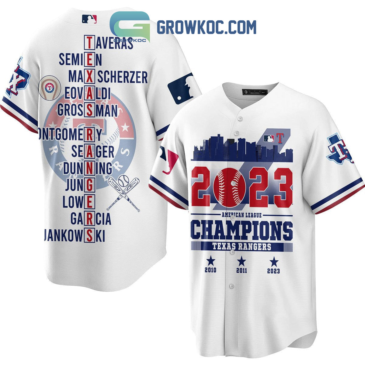 2023 American League Champions Texas Rangers Baseball Jersey