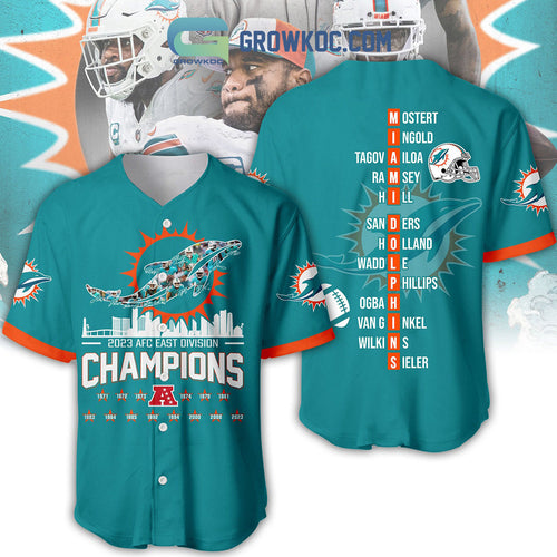 2023 Miami Dolphins AFC Champions Baseball Jersey