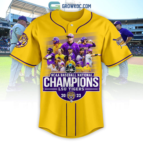 2023 NCAA Baseball National Champions Geaux Tigers LSU Baseball Jersey