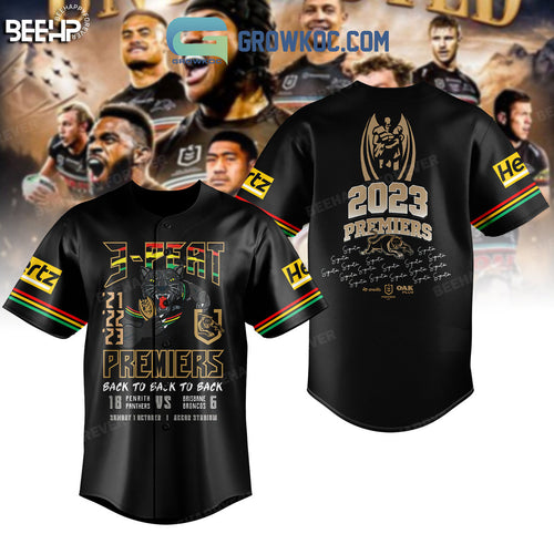 2023 Premiers 3 Peat Penrith Panthers Baseball Jersey