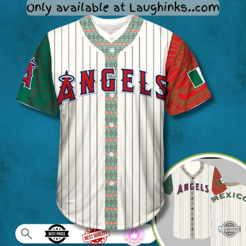 2025 Los Angeles Angels Mexican Heritage Night Baseball Jersey Shirt Giveaway
