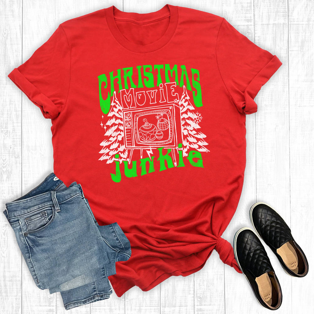 Retro Christmas Movie Junkie Graphic Tee