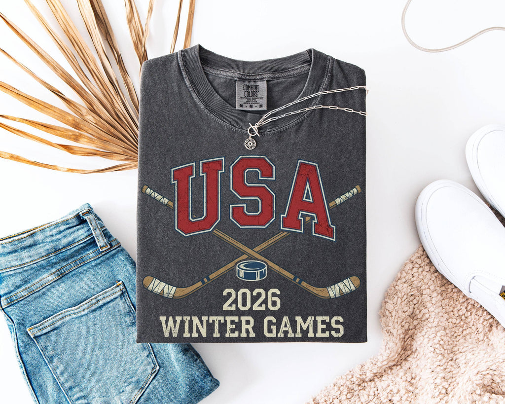 Vintage USA Hockey Shirt 2026 Winter Games Retro