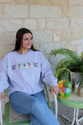 Retro Checkered Peeps Graphic Sweater