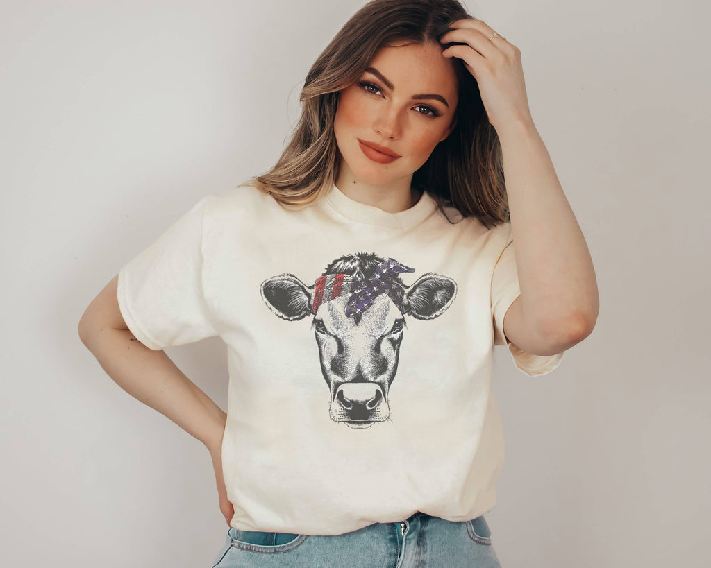 American Flag Cow Tee | Cow Shirt